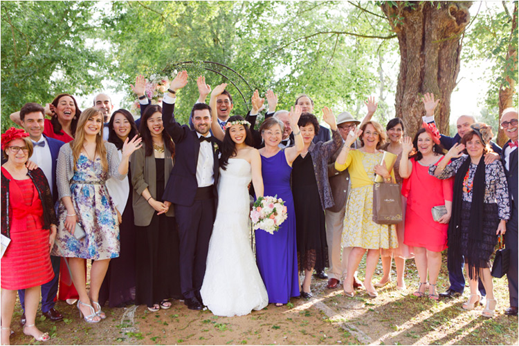 Photo de groupe au mariage à Toulouse